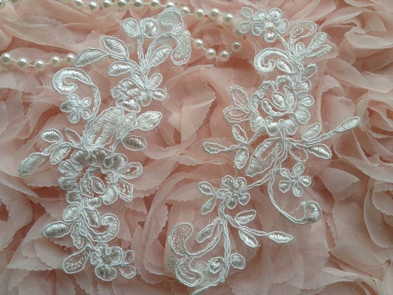 Items similar to Bridal Alencon Lace Applique in Ivory for Weddings ...