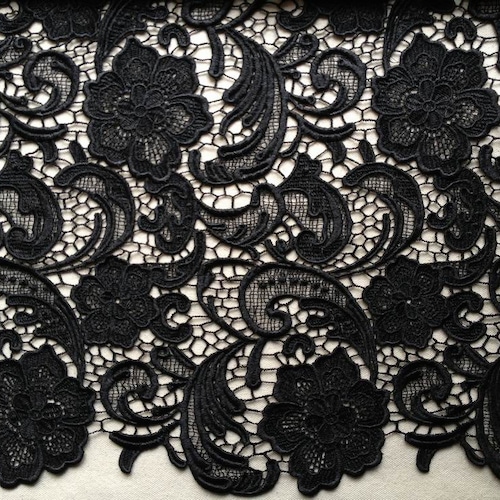 SALE Venice Embroidered Fabric in Black for Wedding Lace - Etsy