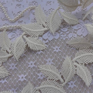 Venice Lace trim, Off white Venice Lace Trim, Super Exquisite Leaves Lace Wedding Bridal Bracelet Jewelry Design