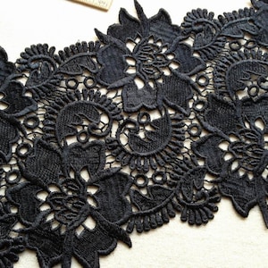 WIDE Black Venise Lace Trim, Guipure Lace, Wedding Fabric Lace, Bridal Supplies