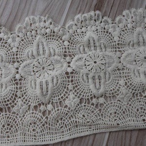 WIDE Cotton Lace Trim Vintage Beige Crochet Lace Scalloped - Etsy Ireland