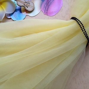 Light Yellow Fabric Lace Soft Veil Lace Mesh Gauze Fabric For Bridal, Garters, Baby Dresses, Tutus