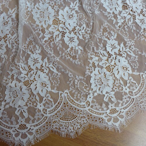 3 Yards off White Chantilly Lace Fabric Bridal Chantilly Etsy