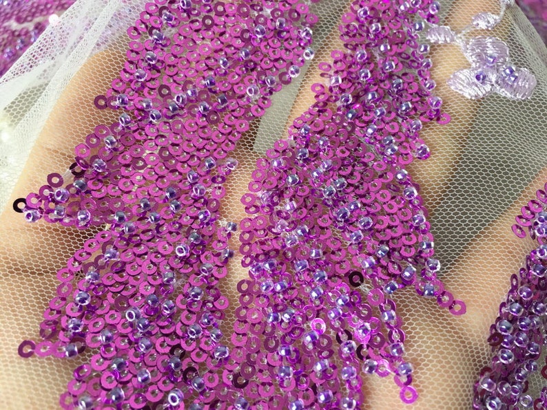 Beaded Fabric Bling Sequins Lace Large Beaded Etsy