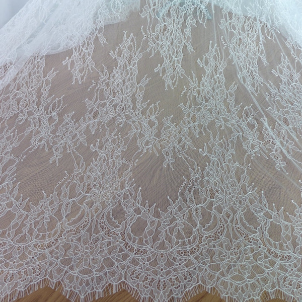 French lace ivory wedding dress lace for bridal cap, wedding robe or victoria lingerie