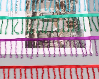 10 Colors Beaded Fringe Trims, Crystal Teardrop Beads Tassel Trimming for Dance Costumes, Garments, Curtains, DIY Accessories