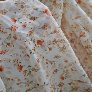 Soft Floral Printed Chiffon Fabric for Summer Dress, Shirts, Maxi Dress