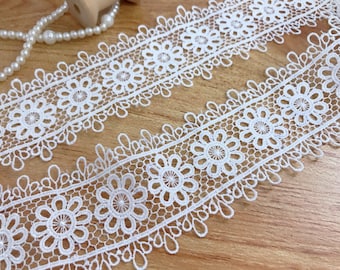 White Venice Lace Trim for Lace Headbands, Wedding Garters, Veils, Costume design