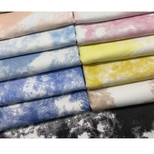 Tissu denim coloré tie-dye, denim imprimé non extensible, tissu à coudre pour jeans coloré en coton, l'mètre