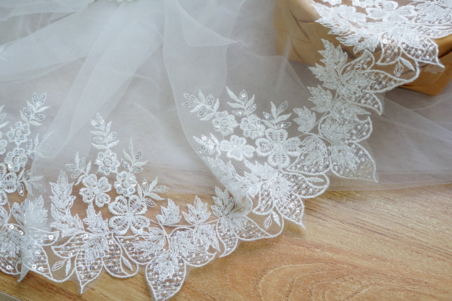 Elegant Beaded Lace Off white Bridal Lace Trim for Dresses Etsy