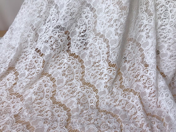 Beautiful Floral Scallops Corded Lace Fabric 57 Wide | Etsy