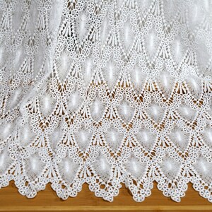 White Hollowed-Out Guipure Lace Feather Pattern Fabric for Bodycon Dress, Blouse, Formal Dress
