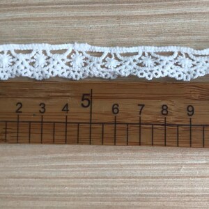 Cotton Ribbon Lace, White Cotton Lace Trim, Lace Gift Wrap, Embellishment Lace image 6