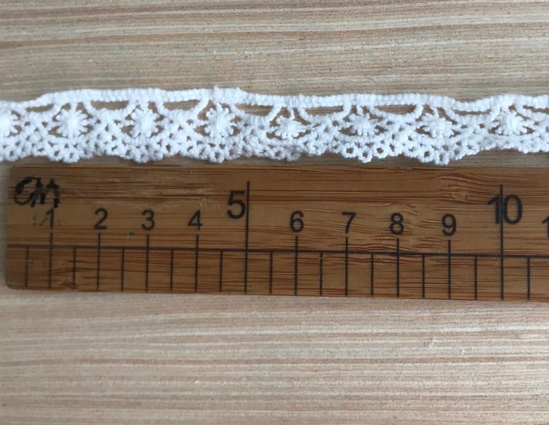 Cotton Ribbon Lace, White Cotton Lace Trim, Lace Gift Wrap, Embellishment Lace image 6
