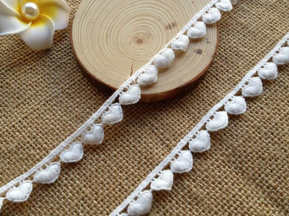 4 Yards Lovely Little Lace White Cotton Lace Trim With Heart Trim for Weddings Invitation Trim Gift Wrap Sewing Etsy UK