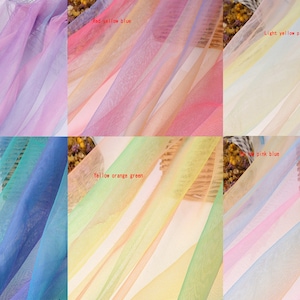 Tessuto in tulle di nylon con pizzo arcobaleno morbido e illusione per abito da ballo, abiti per bambini, abito tutù, decorazione per feste - Scegli il colore