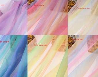 Soft Rainbow Tulle Lace Illusion Nylon Tulle Fabric for Ball Gown Prom Dress, Baby outfits , Tutu dress, Party Decoration - Choose Color