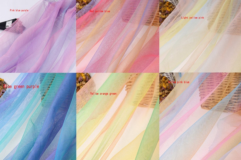 Soft Rainbow Tulle Lace Illusion Nylon Tulle Fabric for Ball Gown Prom Dress, Baby outfits , Tutu dress, Party Decoration - Choose Color 