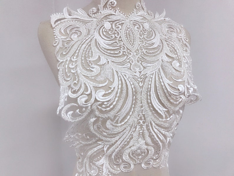 Ivory Beaded Lace Amaranta