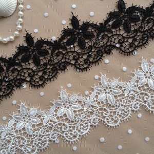 White Lace Trim, Chic Flower Eyelash Lace, Wedding Lace Trim, Bridal Bracelet Lace