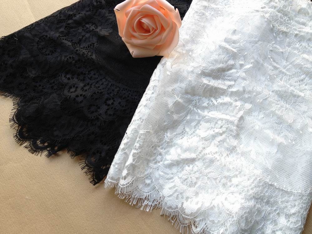 3.3 Yards Chantilly Eyelash Lace Fabric in Black for Wedding - Etsy