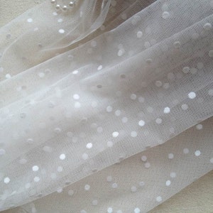 Off White Lace Fabric, Soft Mesh Dot Lace Fabric, Wedding Dress Fabric, Bridal Fabric Lace