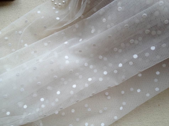 Lace Fabric Gauze Blue Dots Wedding Fabric Handmade DIY 62.99/'/' width 1 yard