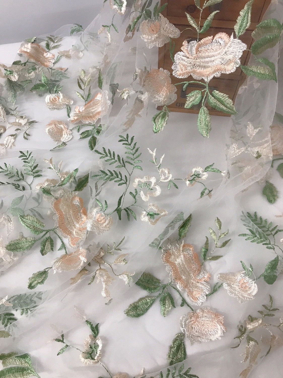 1 Yard Delicate Floral Embroidery Lace Mesh Fabric for Boho Dress, Floral  Wedding Dress, Prom Dress - Etsy