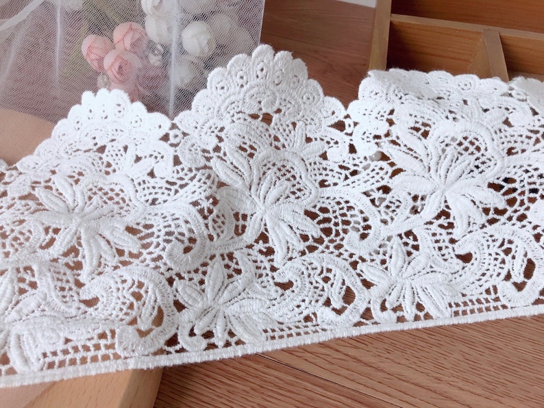 5.5 wide Cotton scalloped lace off white lace trim home decoration lace trim skirt trim lace