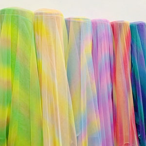 Colorful Gradient Mesh Fabric for Wedding Ball Gown Prom Dress, Couture Dress, Tutu dress, Party Decoration