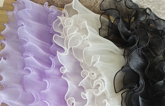 Off White Pleated Organza Lace, Ruffle Lace Trim, Folding Sewing Lace Trim  for Cosplay Party Costumes Cuffs -  Sweden
