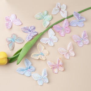 20PCS Small Colorful Butterfly Appliqué, Sew On Embroidery Applique Patch for DIY Projects, Children Clothes Jewelry Accessories