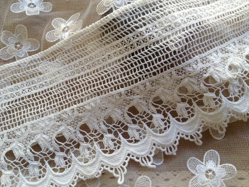 Cotton Lace Trim Retro Crochet Lace White Cotton Lace Etsy