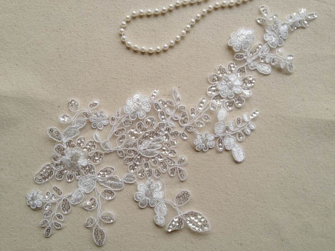bridal lace applique ivory