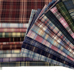 Tela para vestido de niña con estampado escocés vintage de 39 colores, tela para traje navideño a cuadros coloridos, tela retro para decoración del hogar con estampado a cuadros.