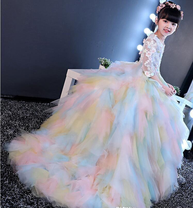 B Mami Store Falon Rainbow Tulle Dress Rainbow / 6