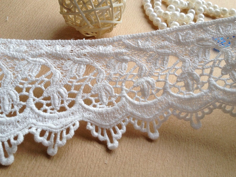 Vintage Cotton Lace Hollowed Out White Wedding Fabric 1.96 | Etsy