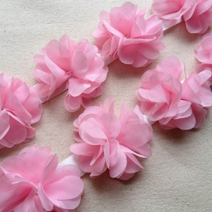 Floral Chiffon Lace Trim Top main image 1