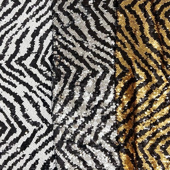 Zebra Stripe Sequins Fabric, Gold / Black / Silver / White Embroidered Sequin Mesh Fabric for Evening Dress, Party Dress, Maxi Dress - Etsy Israel Zebra Stripe Sequins Fabric, Gold / Black / Silver / White Embroidered Sequin Mesh Fabric for Evening Dress, Party Dress, Maxi Dress - Etsy Israel