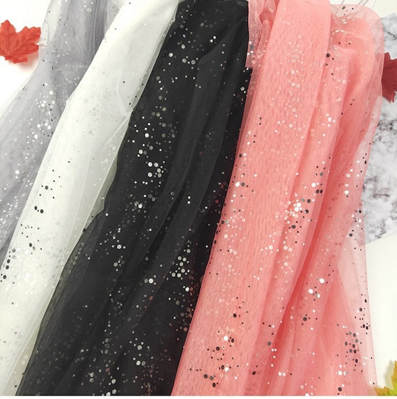 Tissu Organza Maille Brillant Avec Paillettes - Pour Robe De Mariage, Tutu, Soirée, 1-2 Mètres