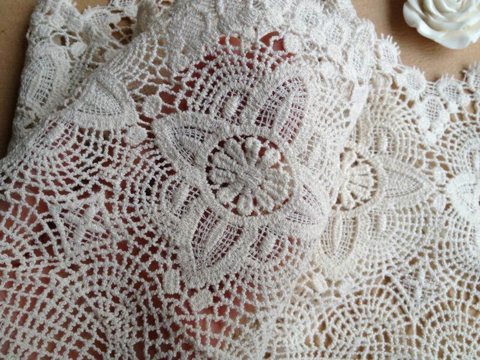 Beige Lace Trim Antique Lace Vintage Lace Trim Crochet - Etsy