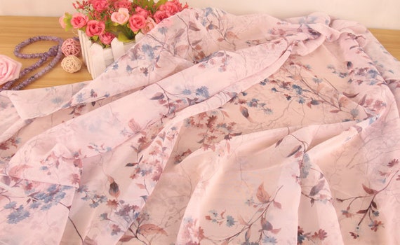 Soft Floral Printed Chiffon Fabric 59 Wide Polyester Chiffon Printing  Fabric for Dresses, Scarves, Garments -  Hong Kong