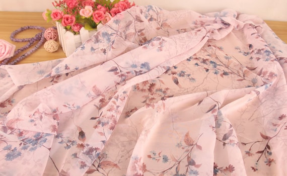 Soft Floral Printed Chiffon Fabric 59 Wide Polyester Chiffon