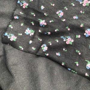 Tessuto a maglia elasticizzato con coste in spandex di cotone floreale vintage, tessuto per magliette e abiti lunghi con motivo a rose, tessuto per tappezzeria, tagliato su misura immagine 13