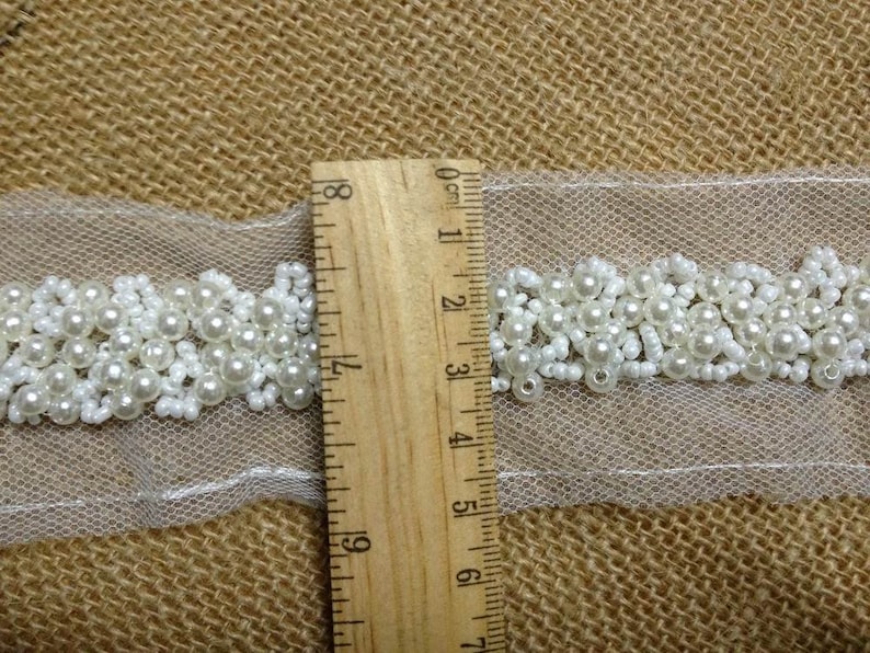 Pearl Beads Lace Trim in Ivory for Wedding Bridal Sash Etsy