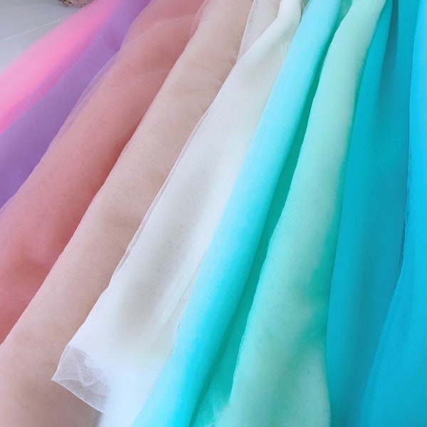 Soft Tulle Fabric 63" wide Illusion Nylon Tulle for Veils, Birdcage Veils, Gowns, Tutu dress, Party Decoration