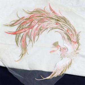 Gorgeous Bird Phoenix Applique Embroidered Sewing Lace Applique Patch for Lyrical Dance, Ballet, Costume Design