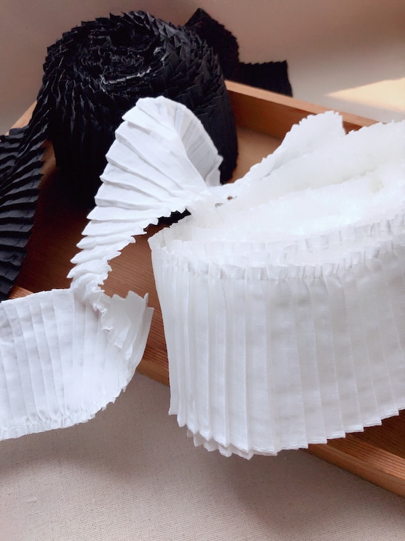 White / Black Ruffled Lace Trim for Baby Girl Clothes, Cuffs, cosplay costume