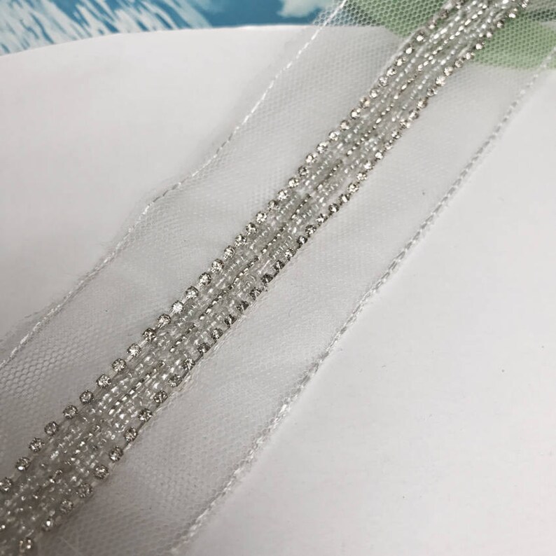 Rhinestone Trim by the yard Pearl Beaded Trim for Bridal Etsy