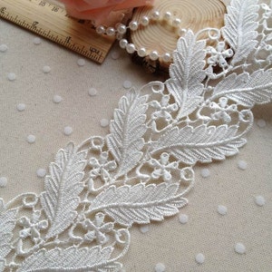 Ivory Venise Lace Embroidery Leaves Design Lace for Costume - Etsy